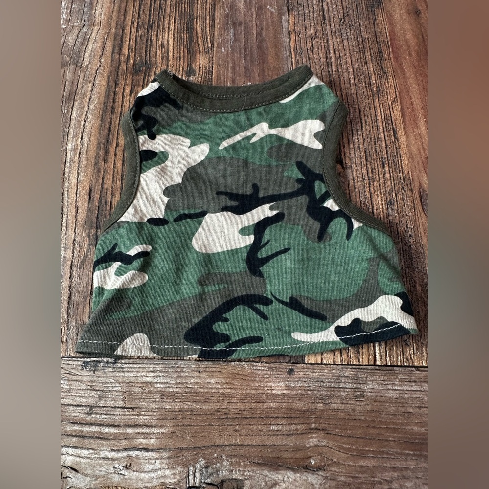 Casual Canine Camouflage Dog Tank Top - Green and Black